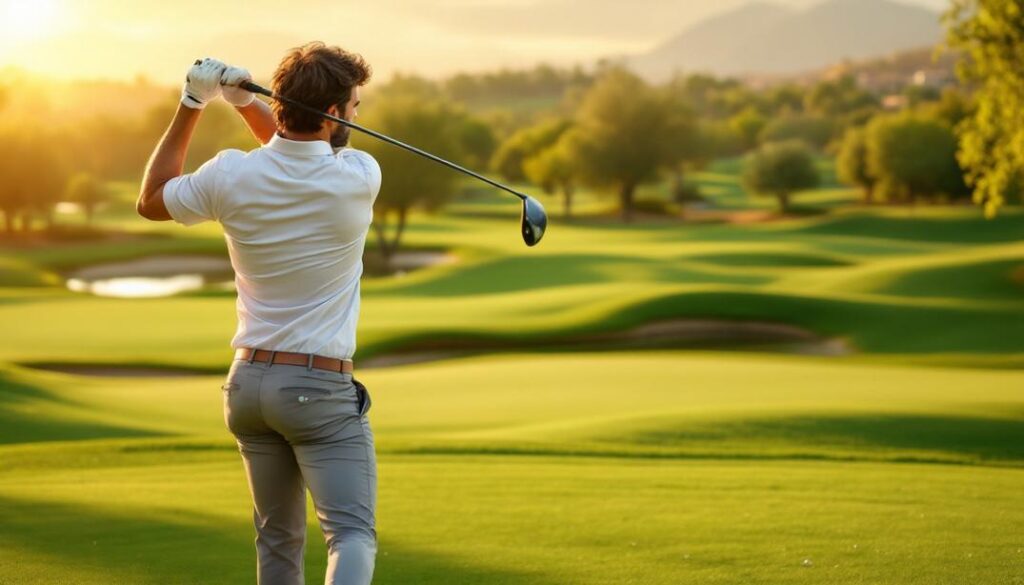 A flat open course with minimal elevation changes and picturesque desert vistas