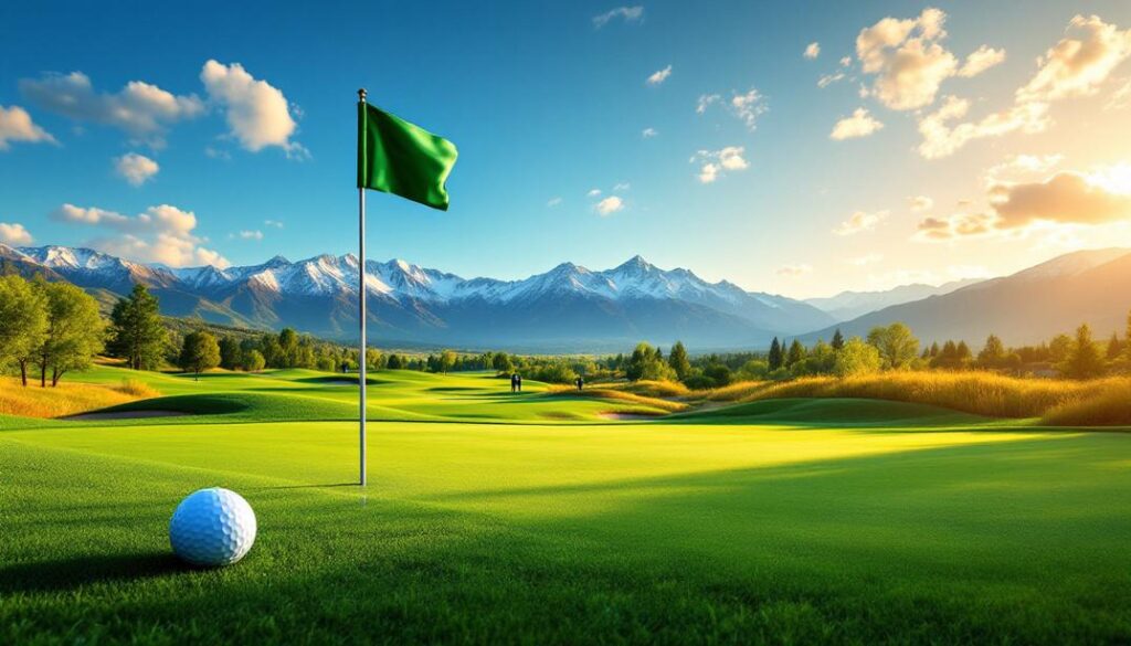 A peaceful golf course with desert surroundings and a relaxed atmosphere