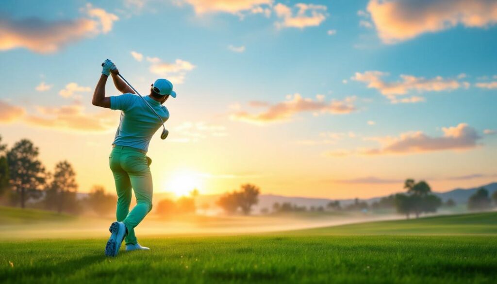 A scenic desert course with views of the surrounding mountain ranges and desert flora