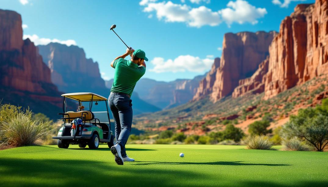 A stunning course with panoramic views of the surrounding rugged landscapes