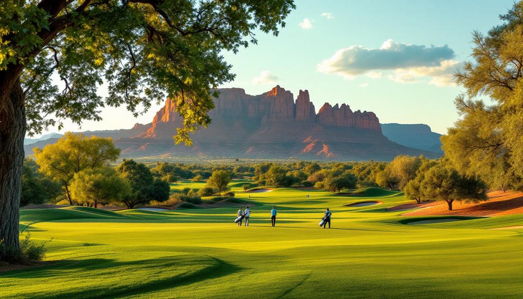 A unique scenic golf course offering sweeping views of Lake Powell and red rock formations