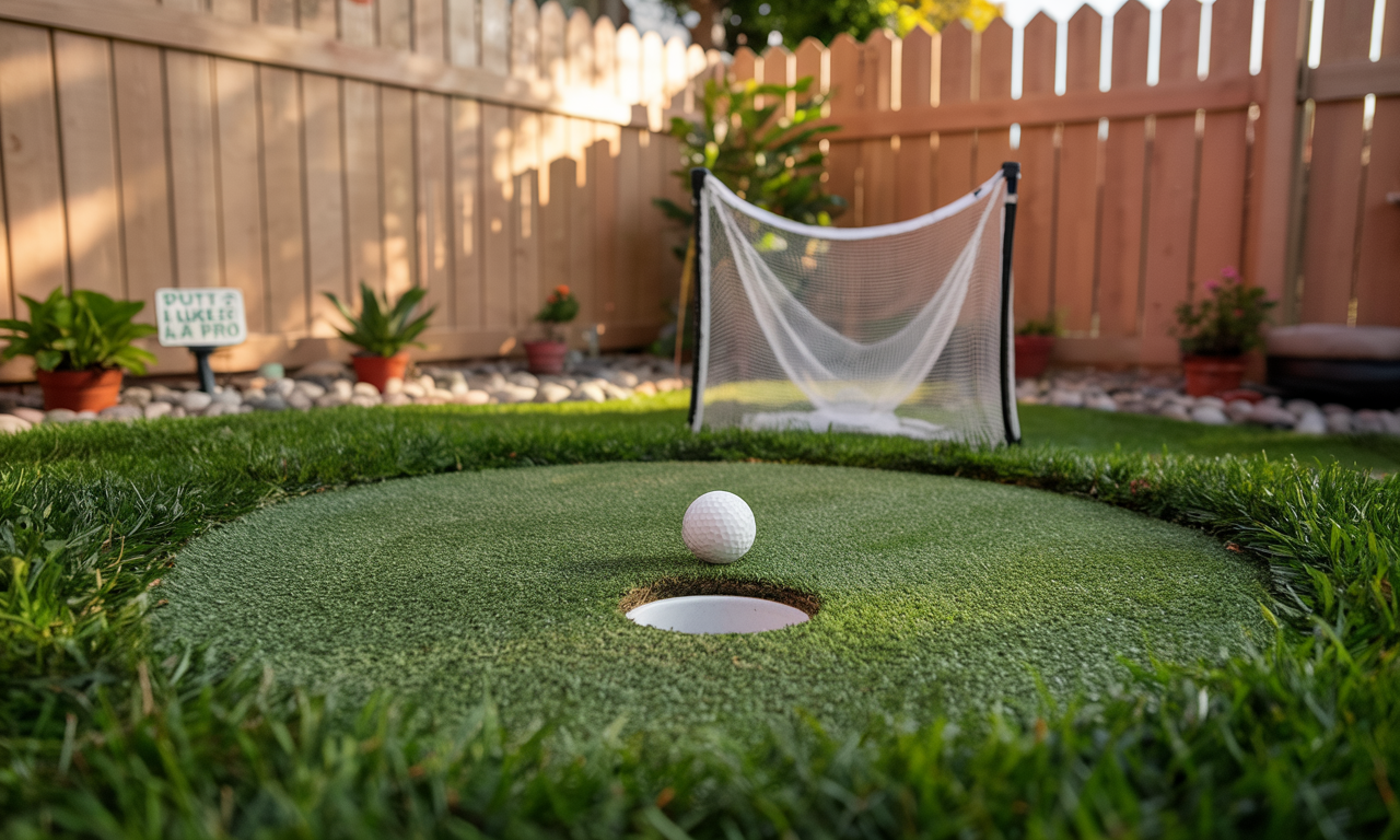 backyard golf practice area putting green