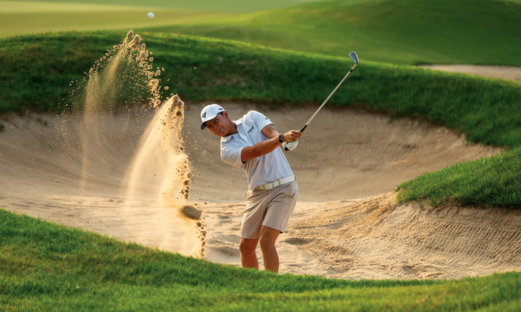 mastering bunker shots golfer sand trap